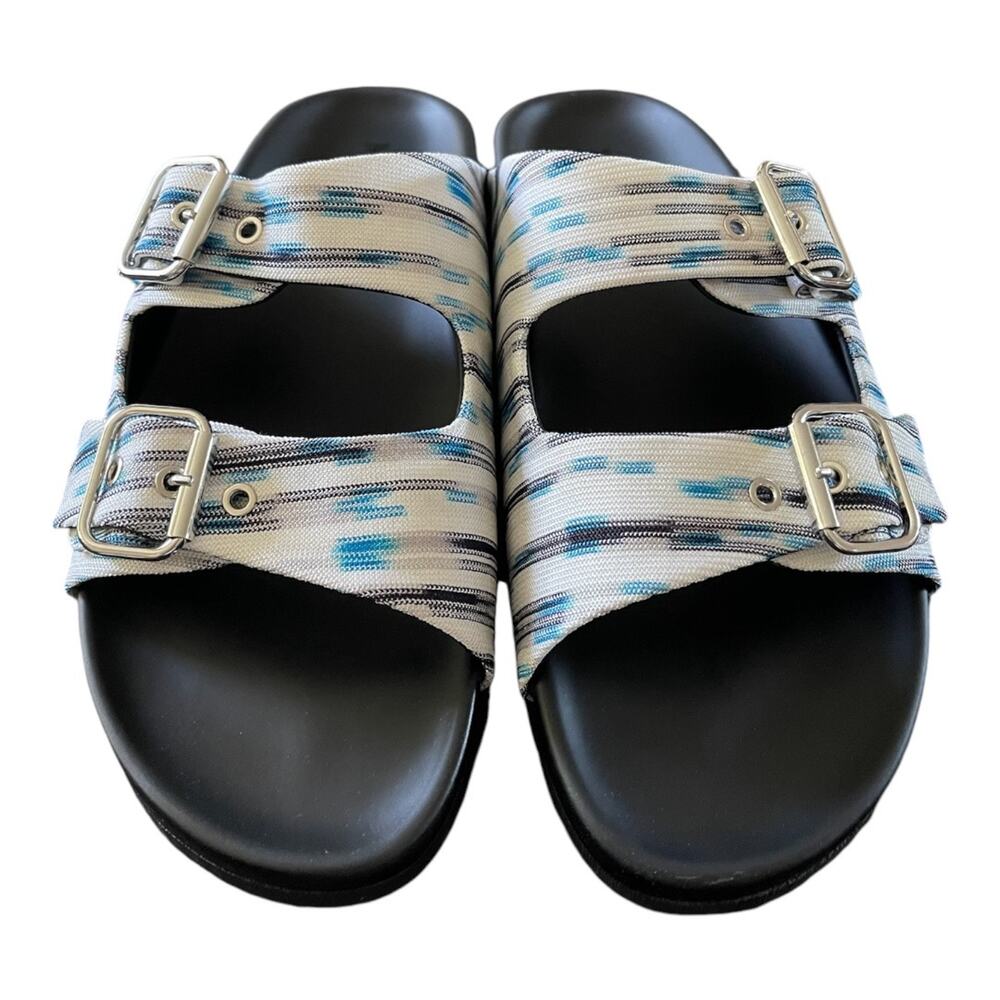 Missoni Milano Spa Slide Sandals Adjustable Double Buckle Strap Boho Leather 8